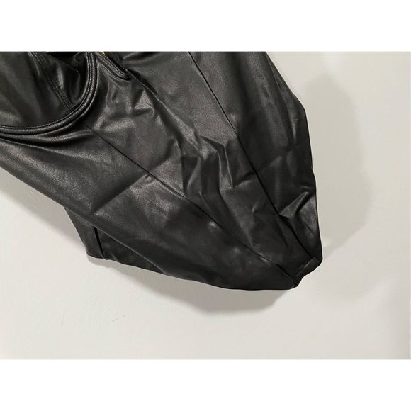 Popilush Bodysuit 2XL Tummy Control Faux Leather Shapewear Sleeveless Black NWT - Picture 5 of 7